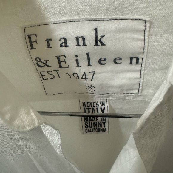 Frank & Eileen Classic White Button Down Tunic Shirt / Beach Cover Up - Size Sma - Picture 4 of 8